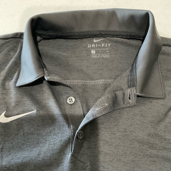 Nike Sun Run Dri-Fit Polo Shirt Short Sleeves Dark Grey Reflective Back Men’s S - Picture 6 of 10